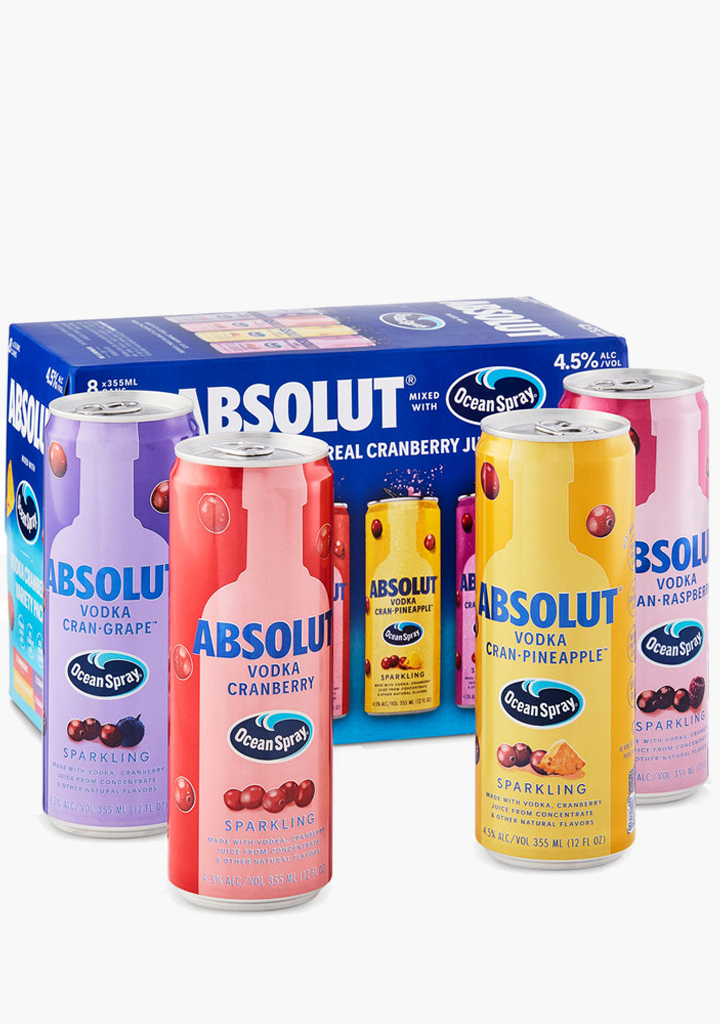 Absolut X Ocean Spray Variety - 8x355ML